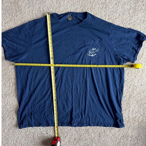 VINTAGE Polo Ralph Lauren 4XLT T-Shirt Navy Nautical Back Graphic Big Tall Prep - Picture 2 of 7